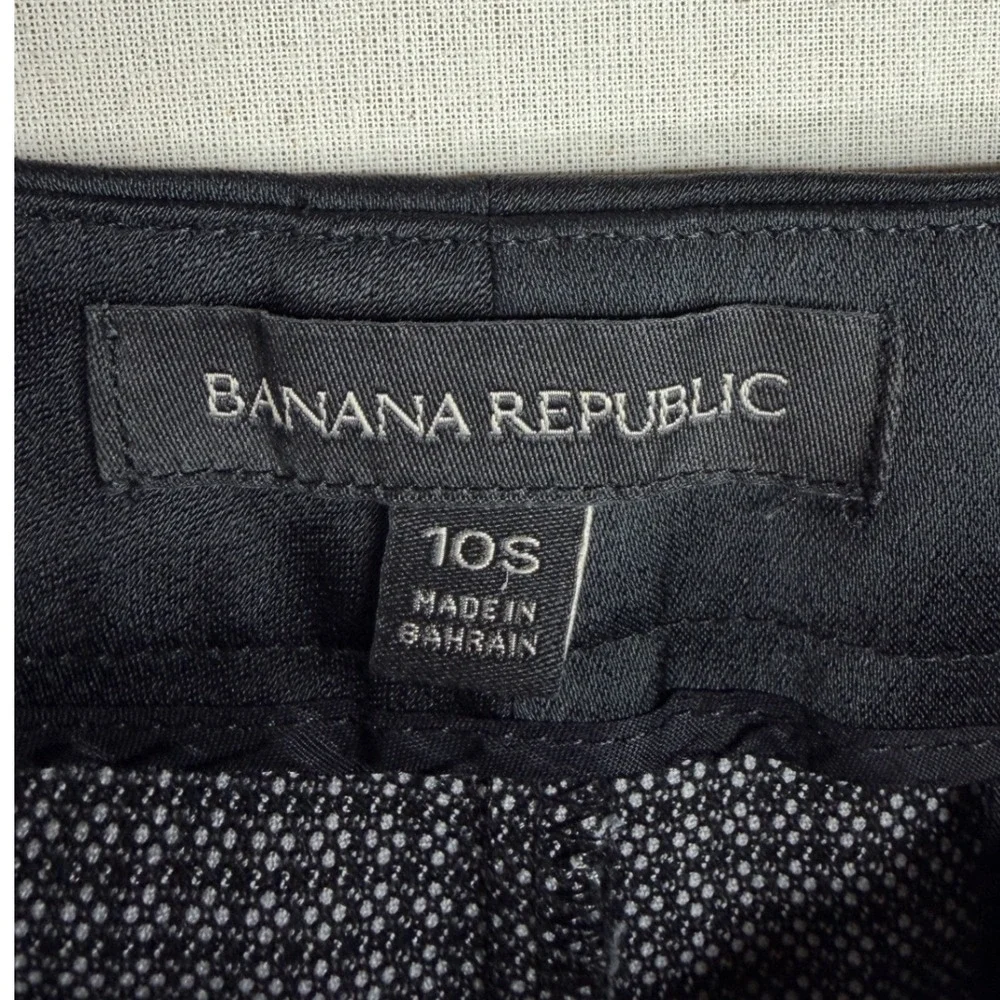Banana Republic Geometric Print Dress Pants size 10 Short Black/Gray/White